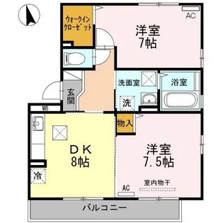 セジュールスハマ A棟【1階】の間取り