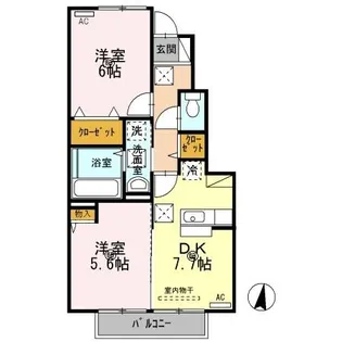 コージーコート植松 A棟【1階】の間取り