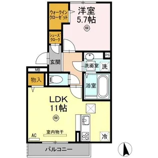 ミッドレジデンス A A棟【1階】の間取り