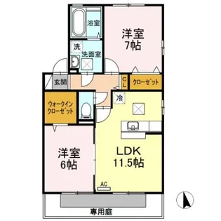 リビングタウン岩国 G棟【1階】の間取り