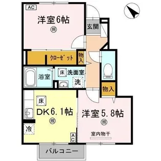 メゾン・ド・ソウェル B棟【1階】の間取り