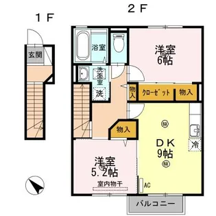 メゾン・ド・ソウェル B棟【2階】の間取り