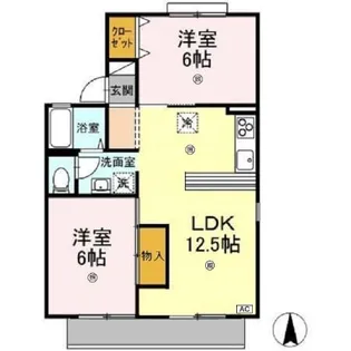 メゾン華城 B棟【1階】の間取り