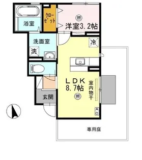 DーROOM岩国【1階】の間取り