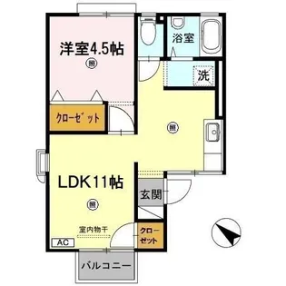 ボヌールM【201号室】の間取り