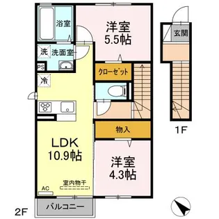 グランアルブル南町【2階】の間取り