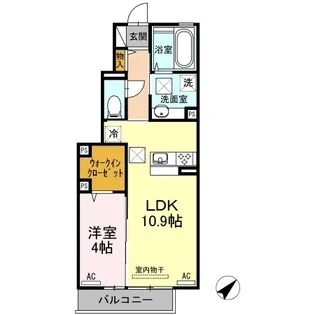 アイコート金古曽【1階】の間取り