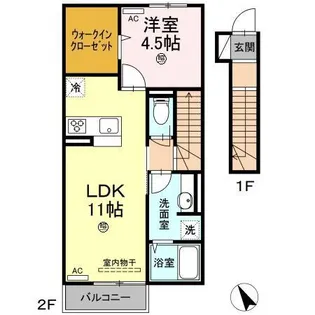 GーROOM A棟【2階】の間取り