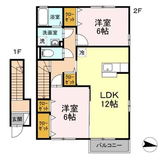 ビズビー広瀬 B棟【2階】の間取り