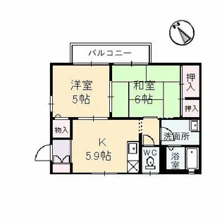 シャーメゾン田村【2階】の間取り