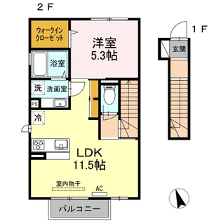 ヴィラ チェリベ【2階】の間取り
