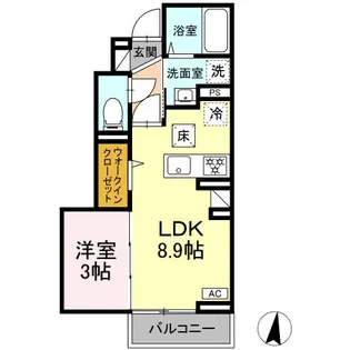 DーROOM若宮【1階】の間取り