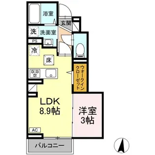 DーROOM若宮【1階】の間取り