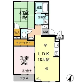 サンコーポF【1階】の間取り