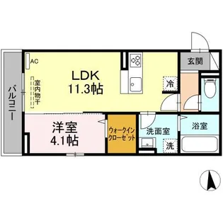 ディアライズ小郡船倉町 D棟【3階】の間取り