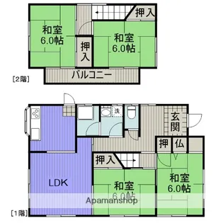 本橋町3番41−14号貸家【1階】の間取り