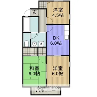 レーベン上木部【2階】の間取り