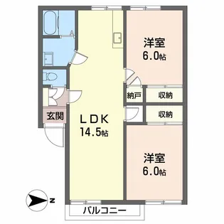 サニーコート山村【1階】の間取り