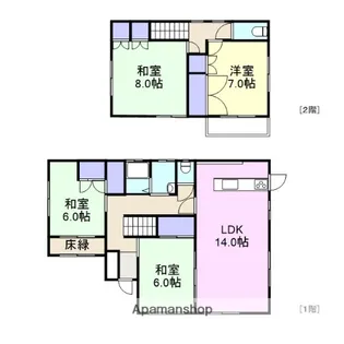 山口県岩国市周東町上久原【一戸建】の間取り