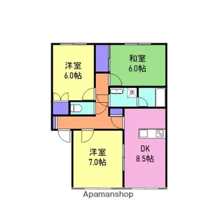 ハイツ若佐【102号室】の間取り