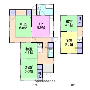 山口県岩国市周東町下久原【一戸建】の間取り
