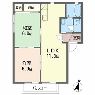 オーシャンライフ虹ヶ丘【1階】の間取り