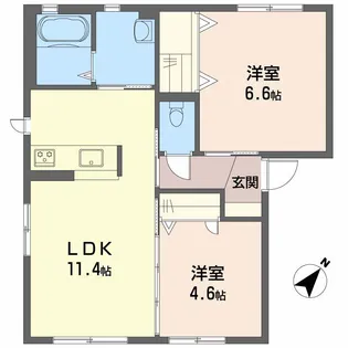 クラヴィエI A棟【1階】の間取り