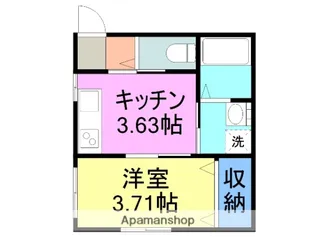 汐風ハイツ【2階】の間取り