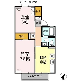 エントピア矢原 B棟【2階】の間取り