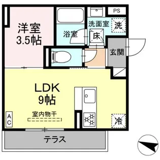ディアライズ春日町 A棟【101号室】の間取り