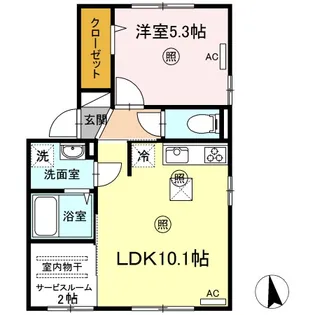 エスポワール今魚【1階】の間取り