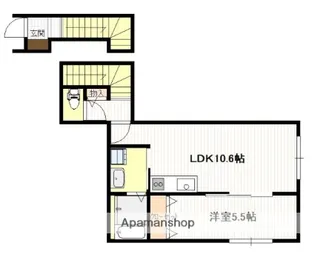 ラブーン新町【202号室】の間取り