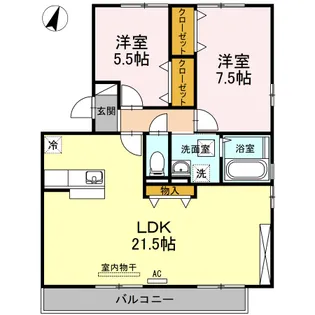 ボヌールI【2階】の間取り