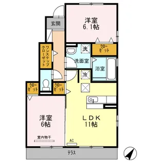 シャルマン志野 B棟【1階】の間取り