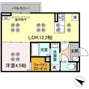 サンガーデン新山口 B【B210号室】の間取り