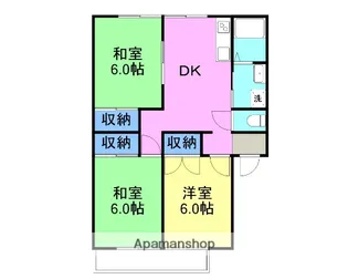 アーバン南岩国B棟【202号室】の間取り