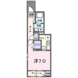 アンソレイエ RIO A【1階】の間取り