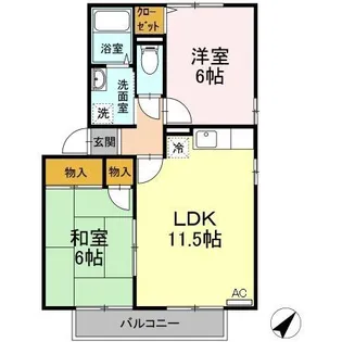 カーズ トスカーナ C棟【2階】の間取り