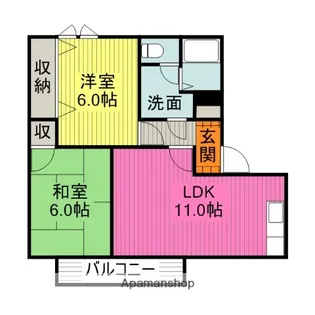 アネックス浪の浦【2階】の間取り