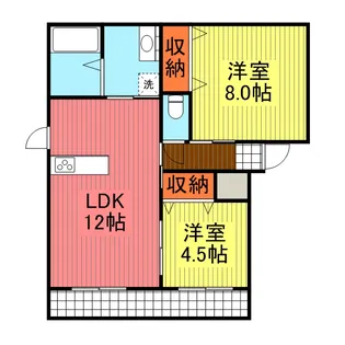 山口県岩国市由宇町南沖3丁目【アパート】の間取り