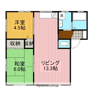 カトレアハイツ【2階】の間取り
