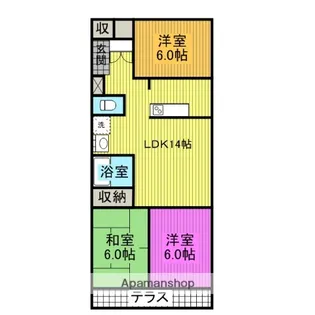 レインボーマンション【6階】の間取り