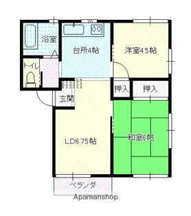 幸ハイツ【101号室】の間取り