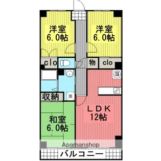 Kマンション【401号室】の間取り