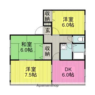 シェモア元町B棟【1階】の間取り