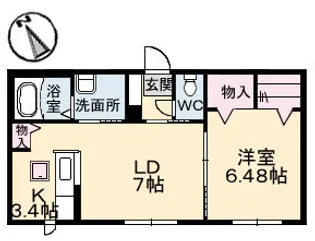エスポアールF【1階】の間取り