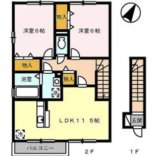 ローズコートAOI【2階】の間取り