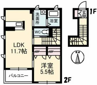 シャーメゾン ウイングスター【2階】の間取り