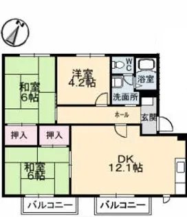 フジハイム【1階】の間取り