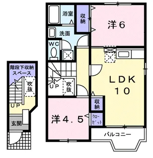 パークサイドハイムA【2階】の間取り